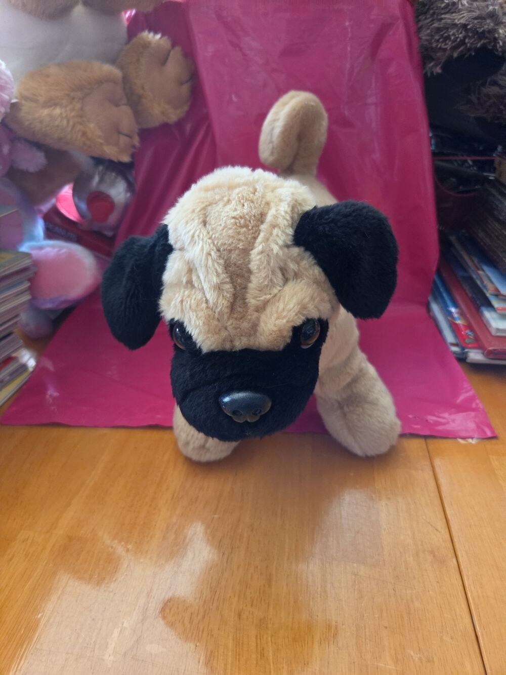 Pug puppy dog plush 2013 retired build a bear BAB 15 in black n tan